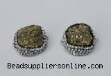 NGC633 24*25mm - 26*28mm freeform plated druzy agate connectors