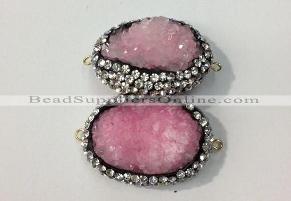 NGC648 20*30mm - 25*35mm freeform druzy agate connectors wholesale