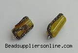 NGC6521 12*25mm tube agate gemstone connectors wholesale