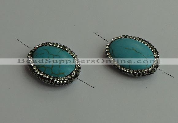 NGC6555 20*25mm oval turquoise connectors wholesale