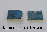 NGC662 25*30mm - 30*40mm rectangle druzy agate connectors wholesale