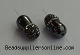 NGC6644 10*22mm teardrop hematite connectors wholesale