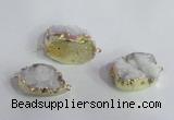 NGC685 20*30mm - 25*35mm freeform druzy quartz connectors