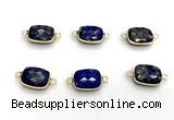 NGC7030 11*15mm faceted rectangle lapis lazuli connectors