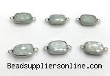 NGC7031 11*15mm faceted rectangle moonstone connectors