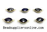 NGC7040 11*15mm faceted oval lapis lazuli connectors