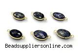 NGC7045 11*15mm faceted oval lapis lazuli connectors