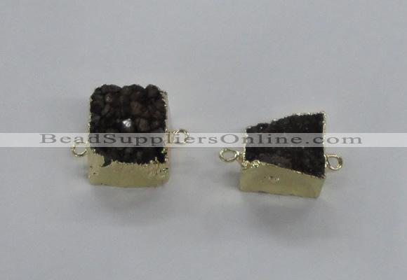 NGC710 15*16mm - 16*17mm square druzy agate connectors