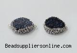 NGC735 16*22mm - 18*25mm freeform plated druzy agate connectors