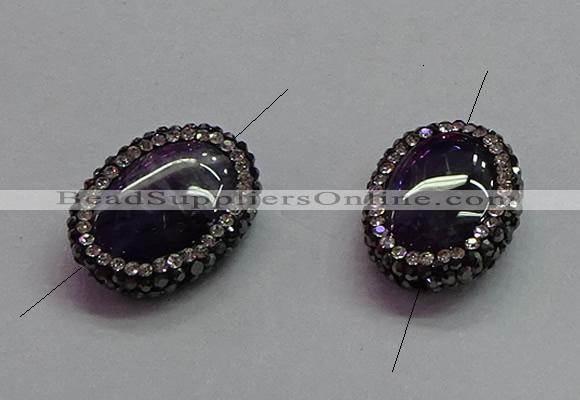 NGC7526 15*20mm - 16*22mm oval amethyst connectors wholesale