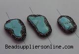 NGC7530 15*20mm - 18*25mm freeform turquoise connectors wholesale