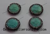 NGC7531 24mm faceted coin turquoise connectors wholesale