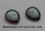 NGC7537 22*30mm flat teardrop quartz connectors wholesale