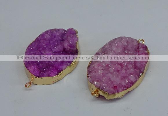 NGC8003 30*40mm - 35*45mm freeform druzy agate connectors