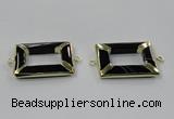 NGC886 30*40mm rectangle black agate connectors wholesale