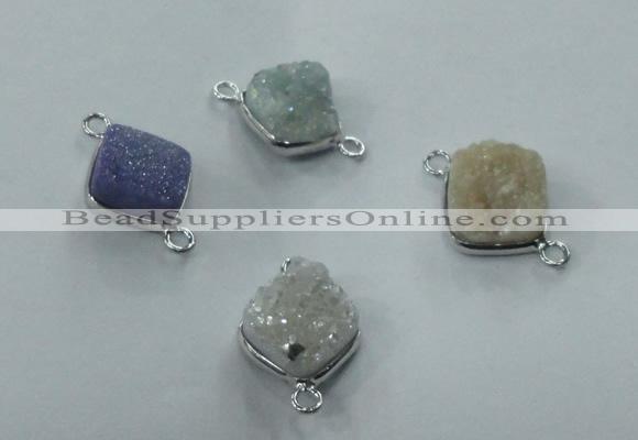 NGC93 12*12mm diamond druzy agate connectors wholesale