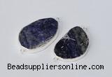 NGC996 20*30mm – 30*40mm freeform sodalite gemstone connectors