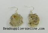 NGE101 20*25mm - 25*30mm freeform druzy agate gemstone earrings