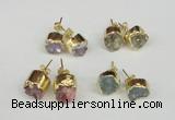 NGE105 8mm - 10mm freeform druzy agate gemstone earrings wholesale