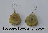 NGE129 18*20mm - 20*25mm freeform druzy agate gemstone earrings