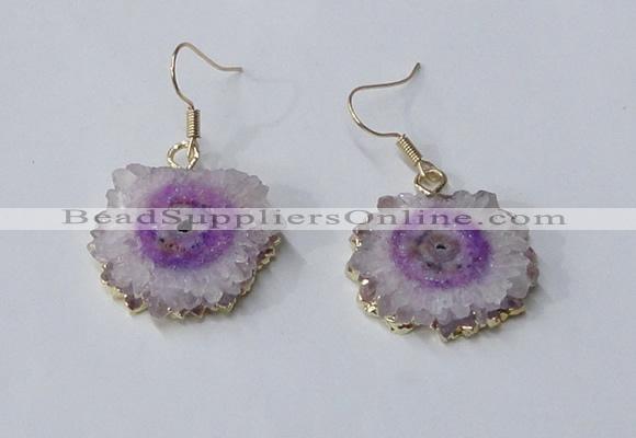 NGE130 18*20mm - 20*25mm freeform druzy agate gemstone earrings