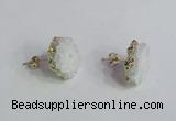 NGE138 12*14mm - 15*18mm freeform druzy agate gemstone earrings