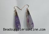 NGE14 10*40mm teardrop agate gemstone earrings wholesale