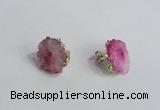 NGE141 12*14mm - 15*18mm freeform druzy agate gemstone earrings