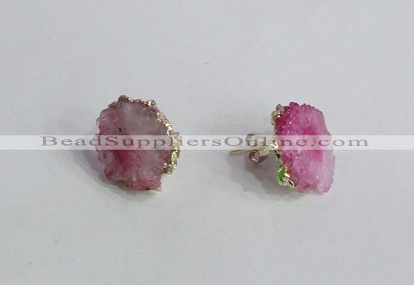 NGE141 12*14mm - 15*18mm freeform druzy agate gemstone earrings