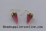 NGE155 11*20mm – 12*22mm cone agate gemstone earrings wholesale