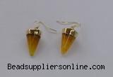 NGE156 11*20mm – 12*22mm cone agate gemstone earrings wholesale