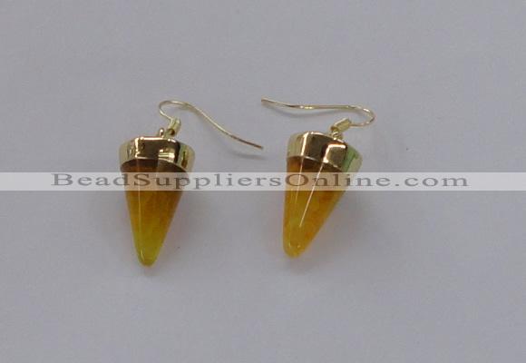 NGE156 11*20mm – 12*22mm cone agate gemstone earrings wholesale