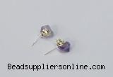 NGE164 4*6mm – 5*8mm freeform lavender amethyst earrings