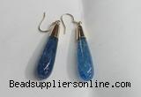 NGE17 10*40mm teardrop agate gemstone earrings wholesale