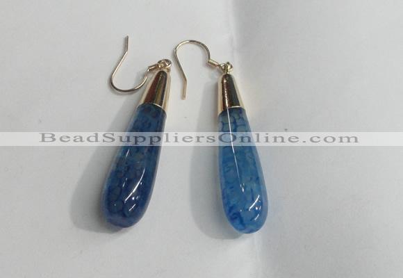 NGE17 10*40mm teardrop agate gemstone earrings wholesale