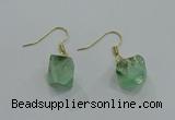 NGE175 8*10mm - 10*12mm nuggets fluorite earrings wholesale