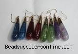 NGE18 10*40mm teardrop mixed agate gemstone earrings wholesale