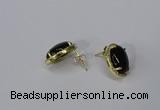 NGE198 10*14mm oval agate gemstone earrings wholesale