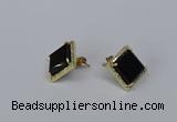 NGE203 12*12mm square agate gemstone earrings wholesale