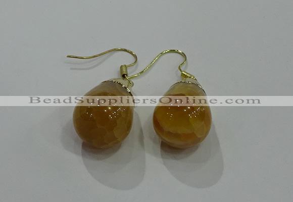 NGE234 15*20mm teardrop agate gemstone earrings wholesale