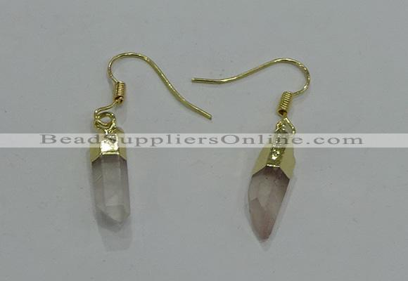 NGE250 5*16mm - 5*18mm sticks white crystal gemstone earrings