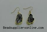 NGE263 13*18mm - 15*20mm freeform druzy agate earrings