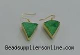 NGE270 18*22mm - 20*22mm triangle druzy agate earrings