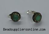 NGE283 15mm - 16mm coin australia chrysoprase earrings wholeasle