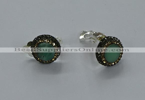 NGE283 15mm - 16mm coin australia chrysoprase earrings wholeasle