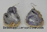 NGE29 30*35mm - 35*40mm freeform plated druzy agate earrings