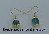 NGE335 9mm - 11mm freeform druzy agate earrings wholesale