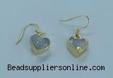 NGE360 10*10mm - 11*11mm heart druzy agate earrings wholesale