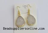 NGE400 15*20mm teardrop druzy agate gemstone earrings wholesale