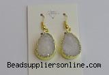 NGE401 15*20mm teardrop AB-color druzy agate gemstone earrings